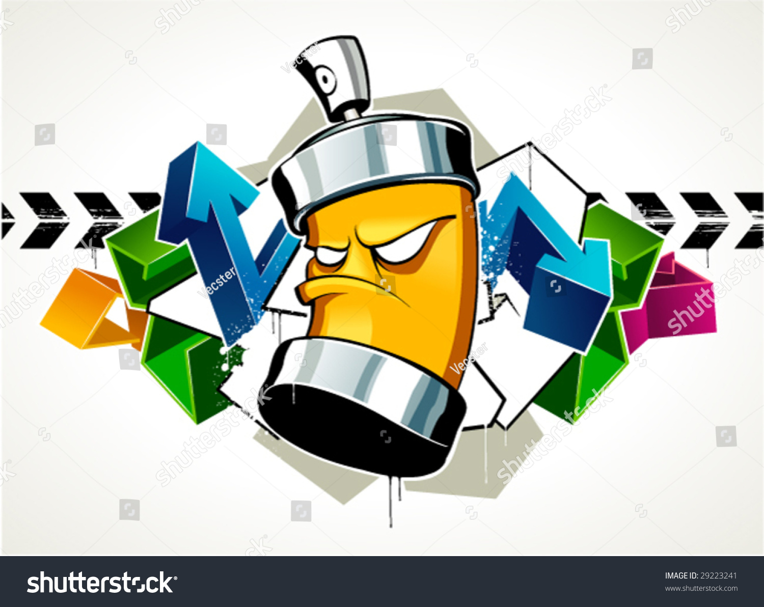 Cool Graffiti Image With Can Stock Vector Illustration 29223241 ...