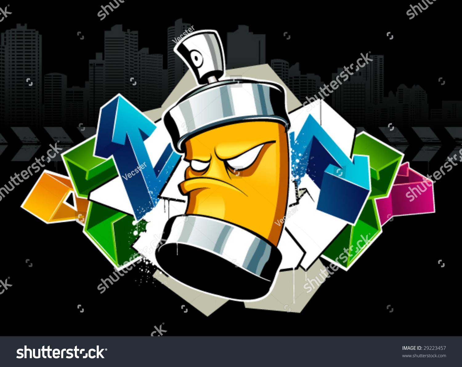 Cool Graffiti Image Can Stock Vector 29223457 - Shutterstock