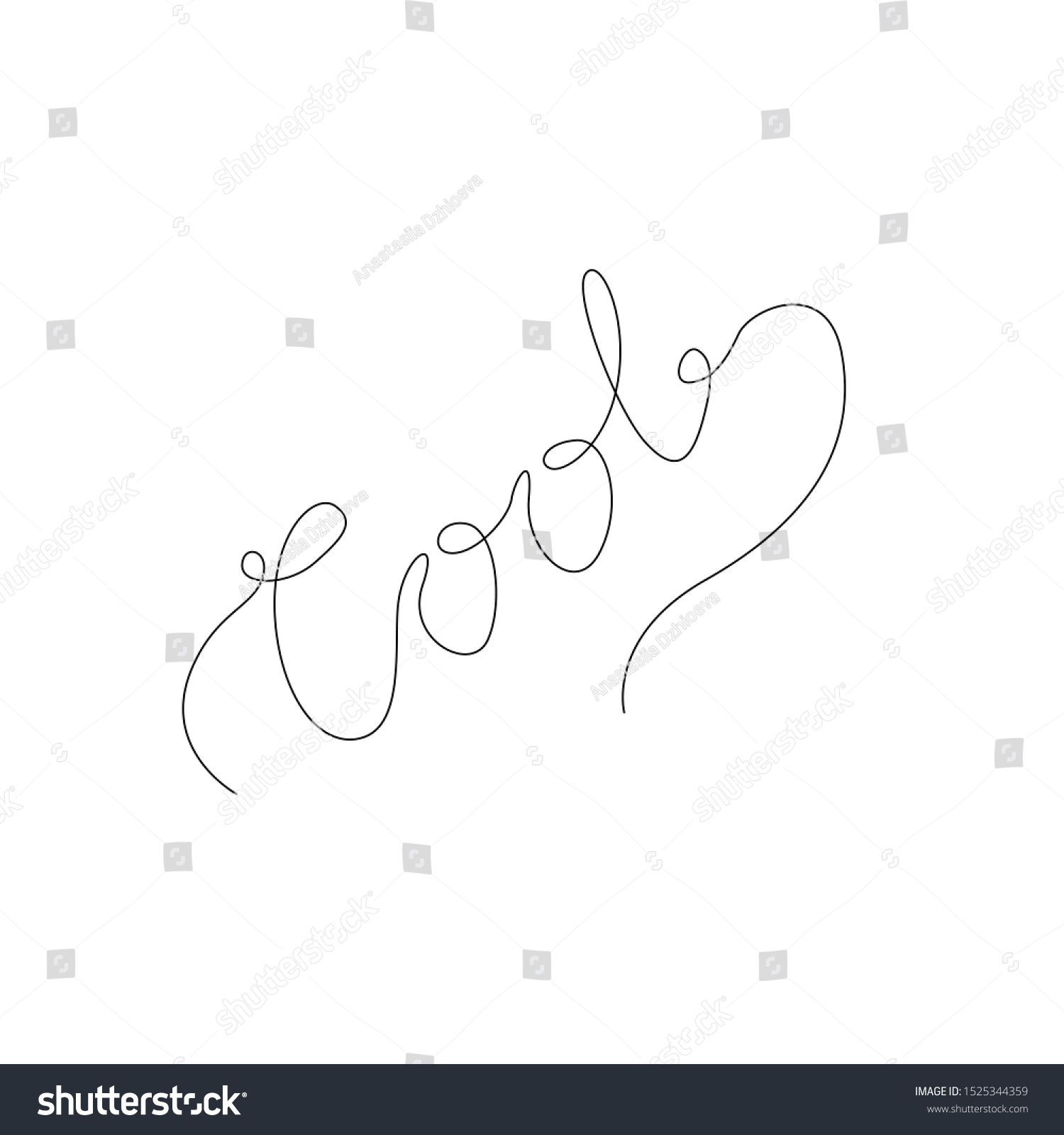 Cool Hand Drawn Lettering Continuous Line Stock Vector Royalty