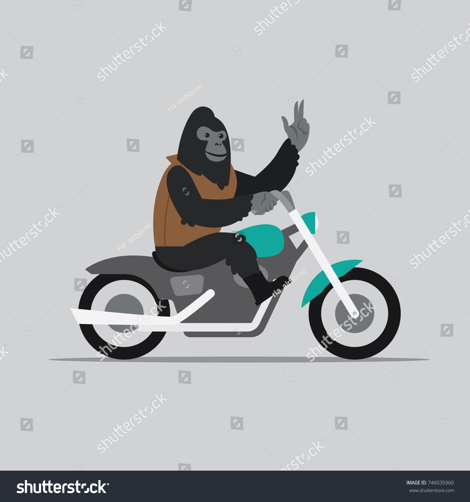 Cool Hipster Animal Riding His Bike Stock Vector Royalty Free