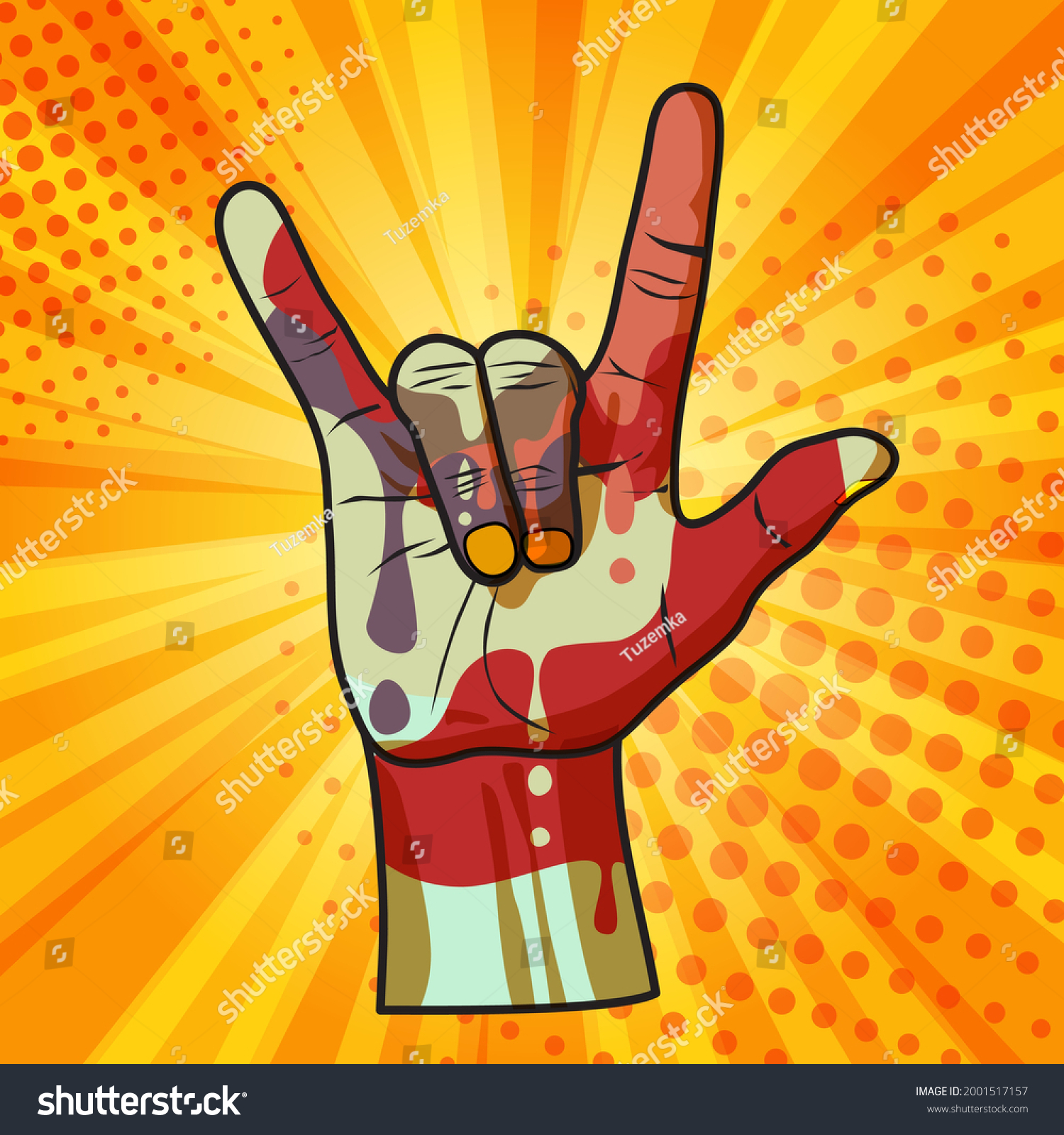 Cool Horns Hand Gesture Symbol Fortune Stock Vector (Royalty Free ...