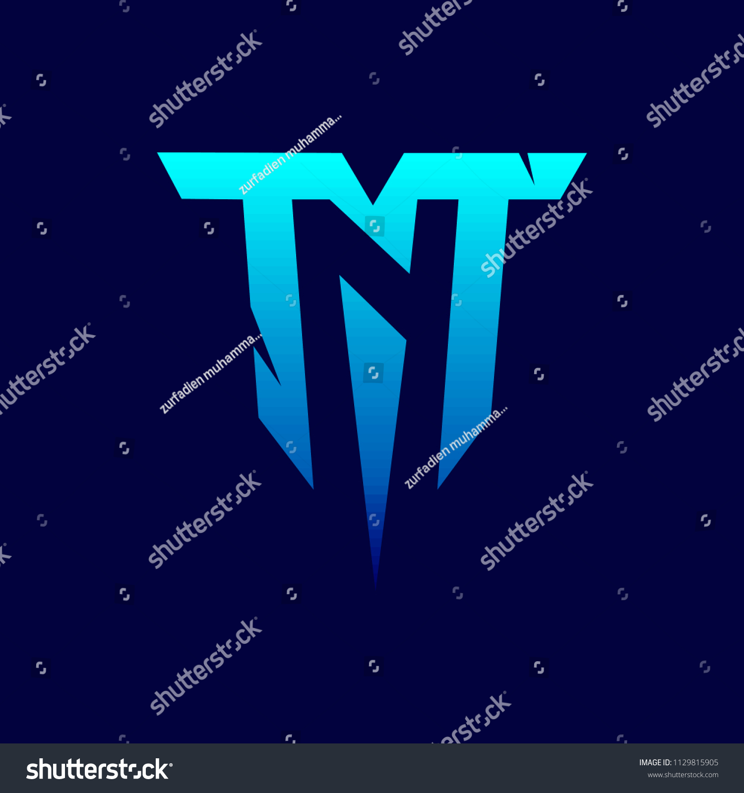 Cool Blue Tnt Simple Logo Design Stock Vector Royalty Free