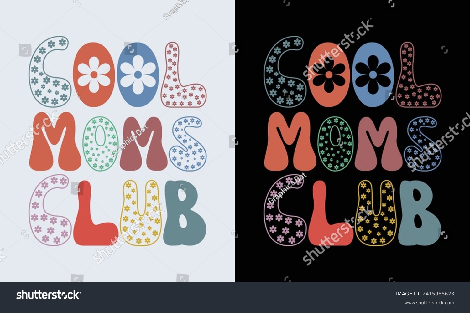 SVG of Cool moms club quote retro wavy colorful Design,Best Mom Day Design,gift, lover,Cool Moms Club Retro Design,Mom Cut File,Happy Mother's Day Design svg