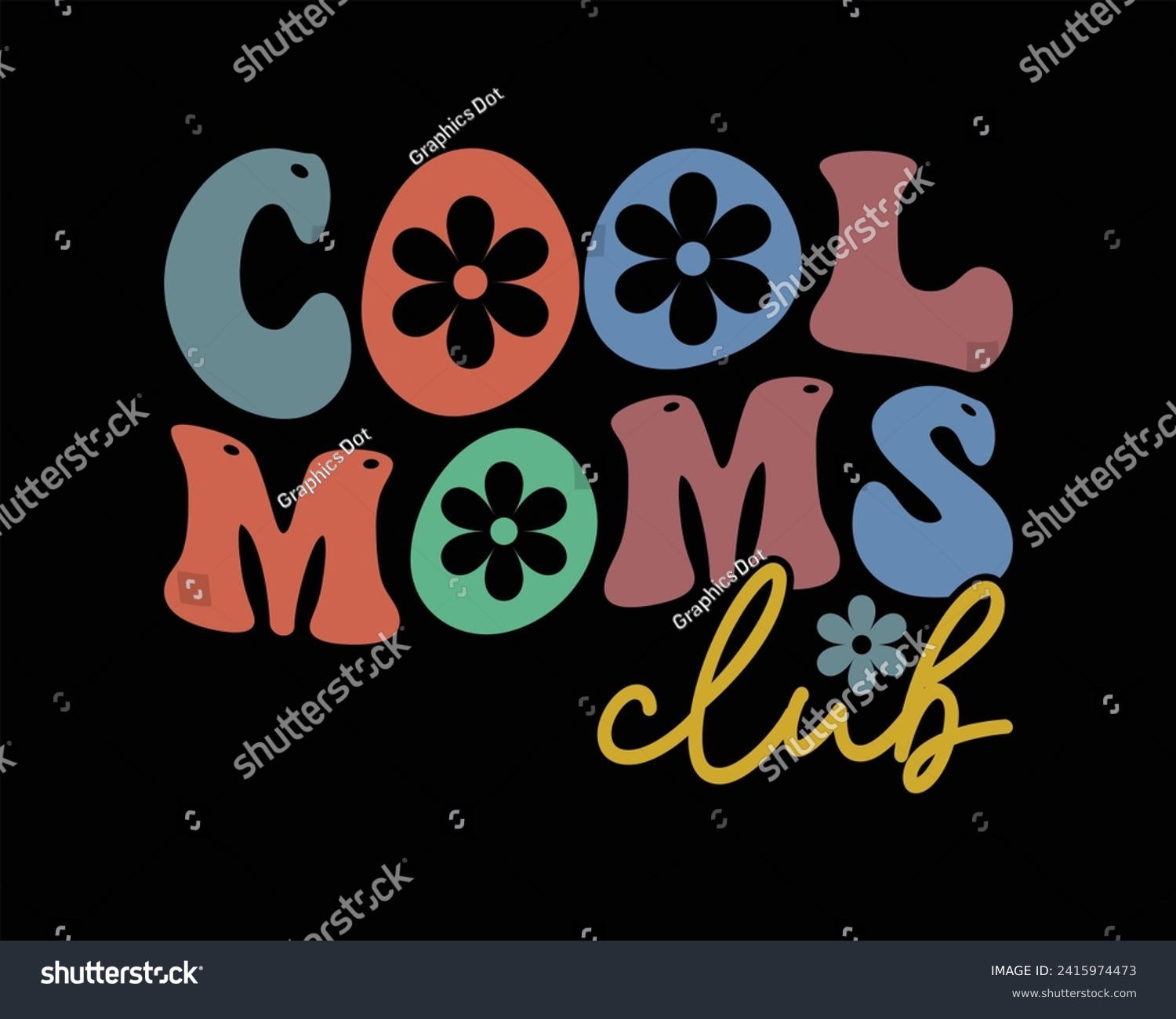SVG of Cool moms club quote retro wavy colorful Design,Cool Moms Club Retro Design,Mom Cut File,Happy Mother's Day Design,Best Mom Day Design,gift, lover svg