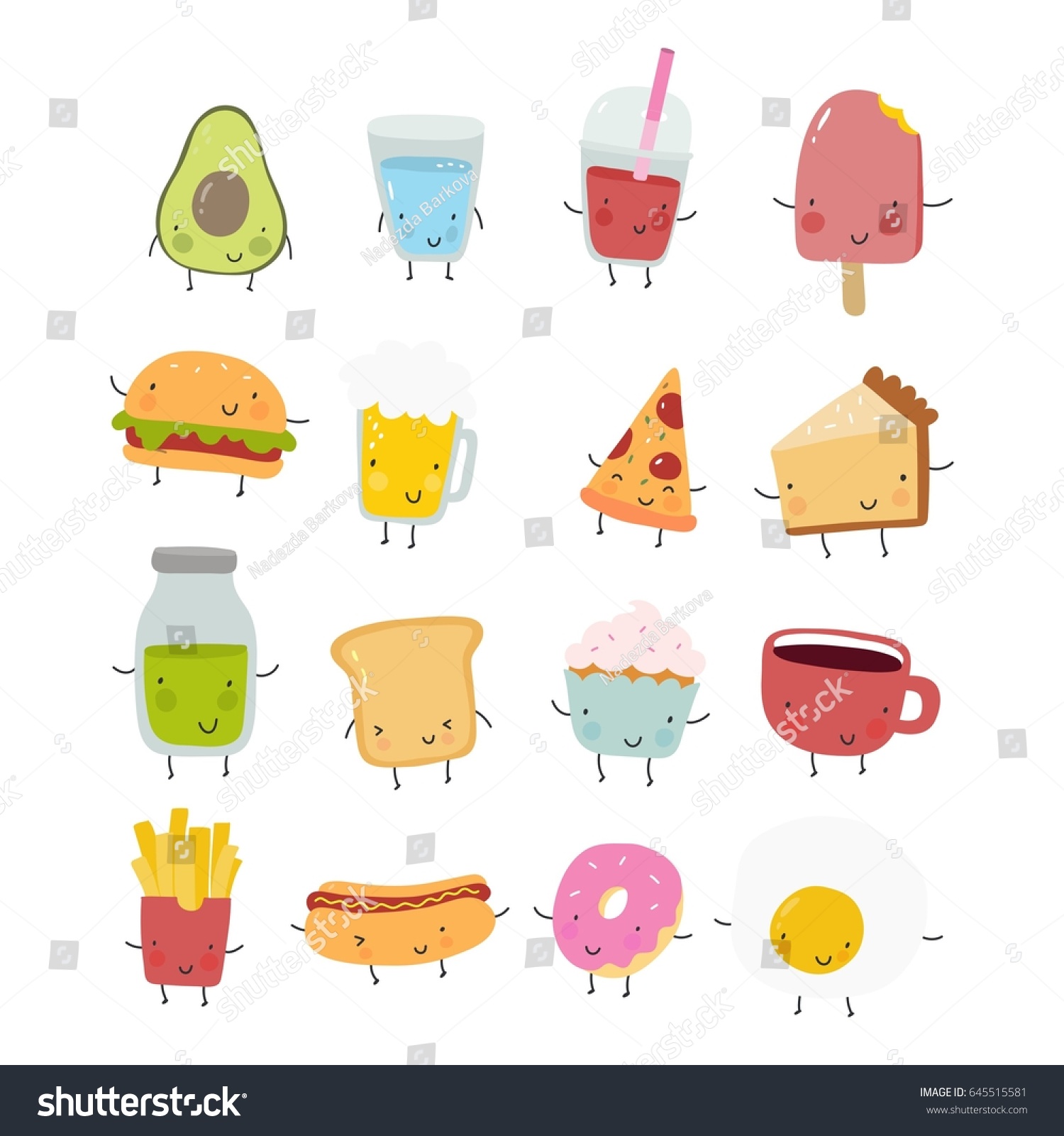 Cool Print Cartoon Food French Fries Stock Vector (royalty Free) 645515581