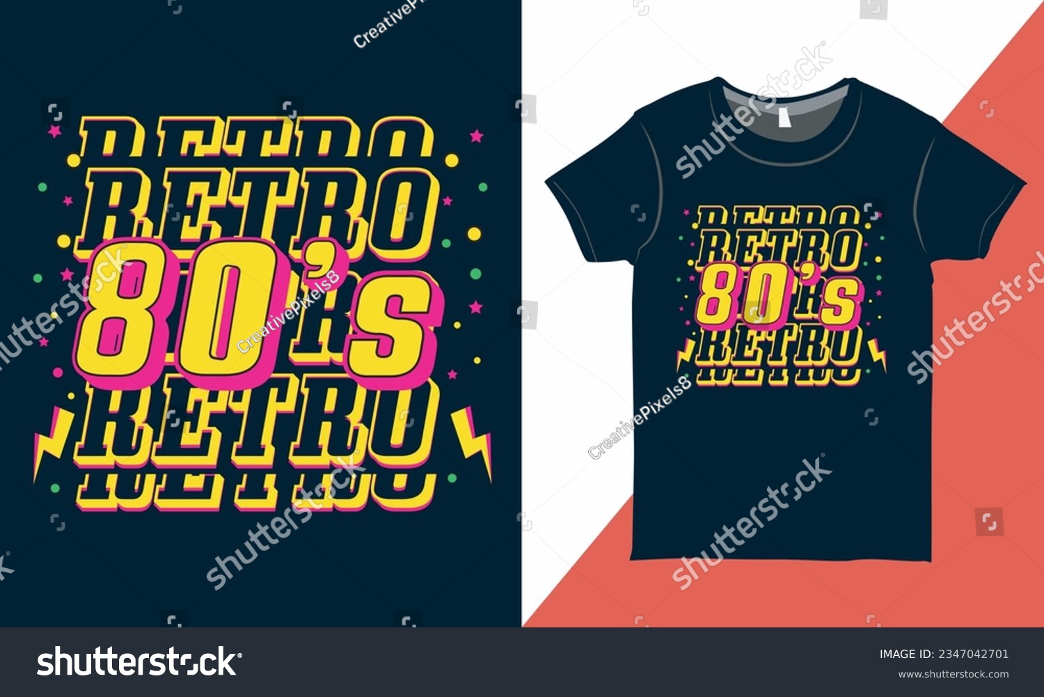SVG of Cool 80s Retro style T-shirt Design Vector, Vintage Retro T-shirt Print svg