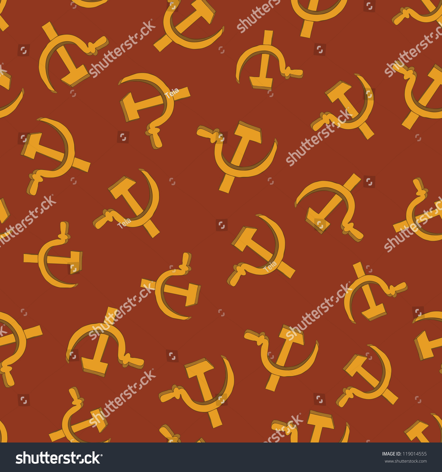 Cool Seamless Pattern With Hammer And Sickle - Ussr Symbols. Vector ...