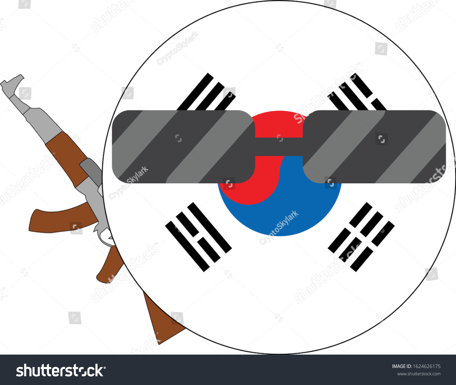 Cool South Korea Flag Emoji Round Stock Vector Royalty Free 1624626175