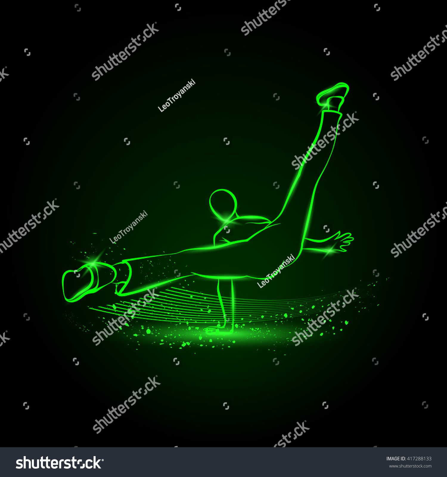 SVG of Cool street dancer. Break dance vector neon illustration. svg