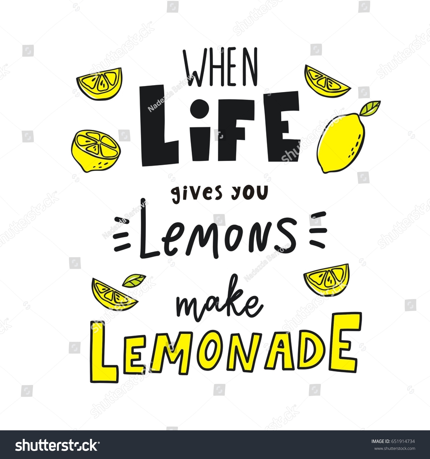 if life throws you lemons quote cool summer print lemon when life stock vector