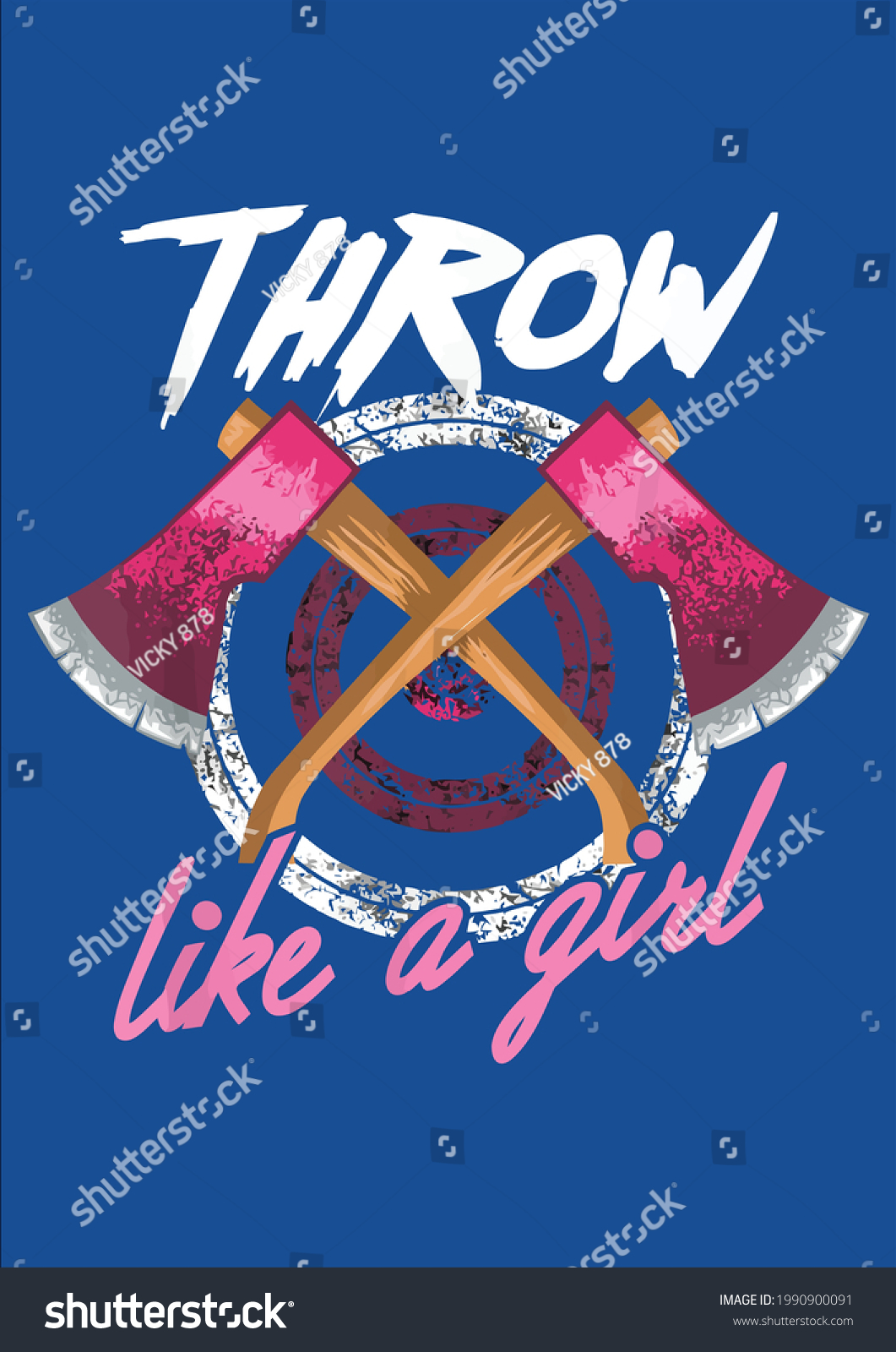 SVG of Cool Throw Like A Girl Funny Axe Throwing For Women Vector Illustration Graphic Design for Document and Print svg