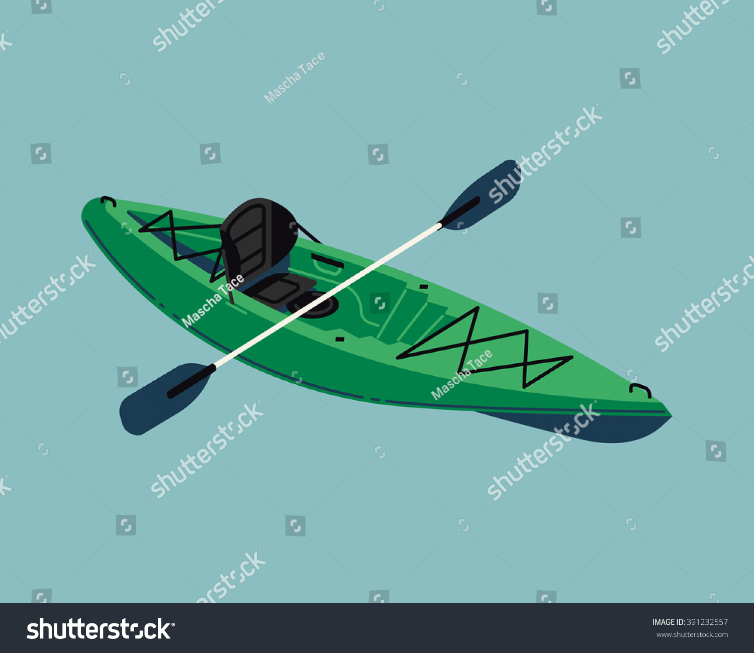 Cool Vector Kayak Boat Isolated Paddlesport Stock Vector 