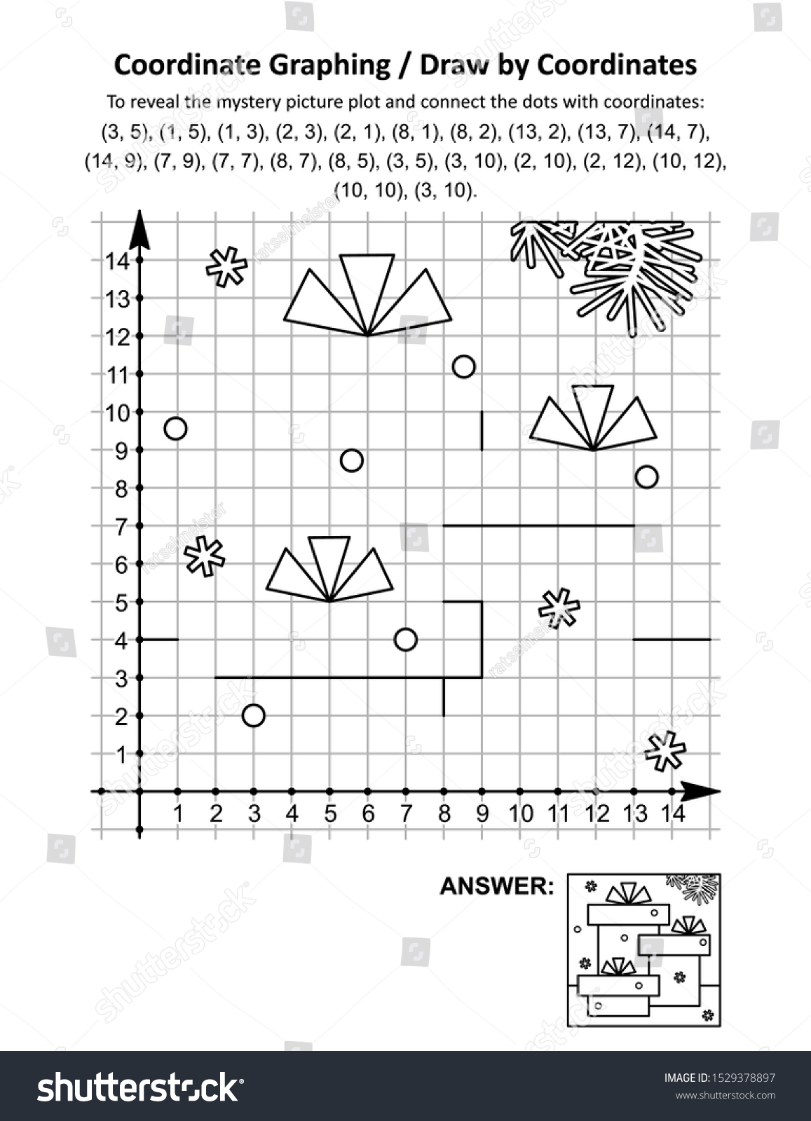 Coordinate Graphing Draw By Coordinates Math Stock Vector (Royalty Free ...