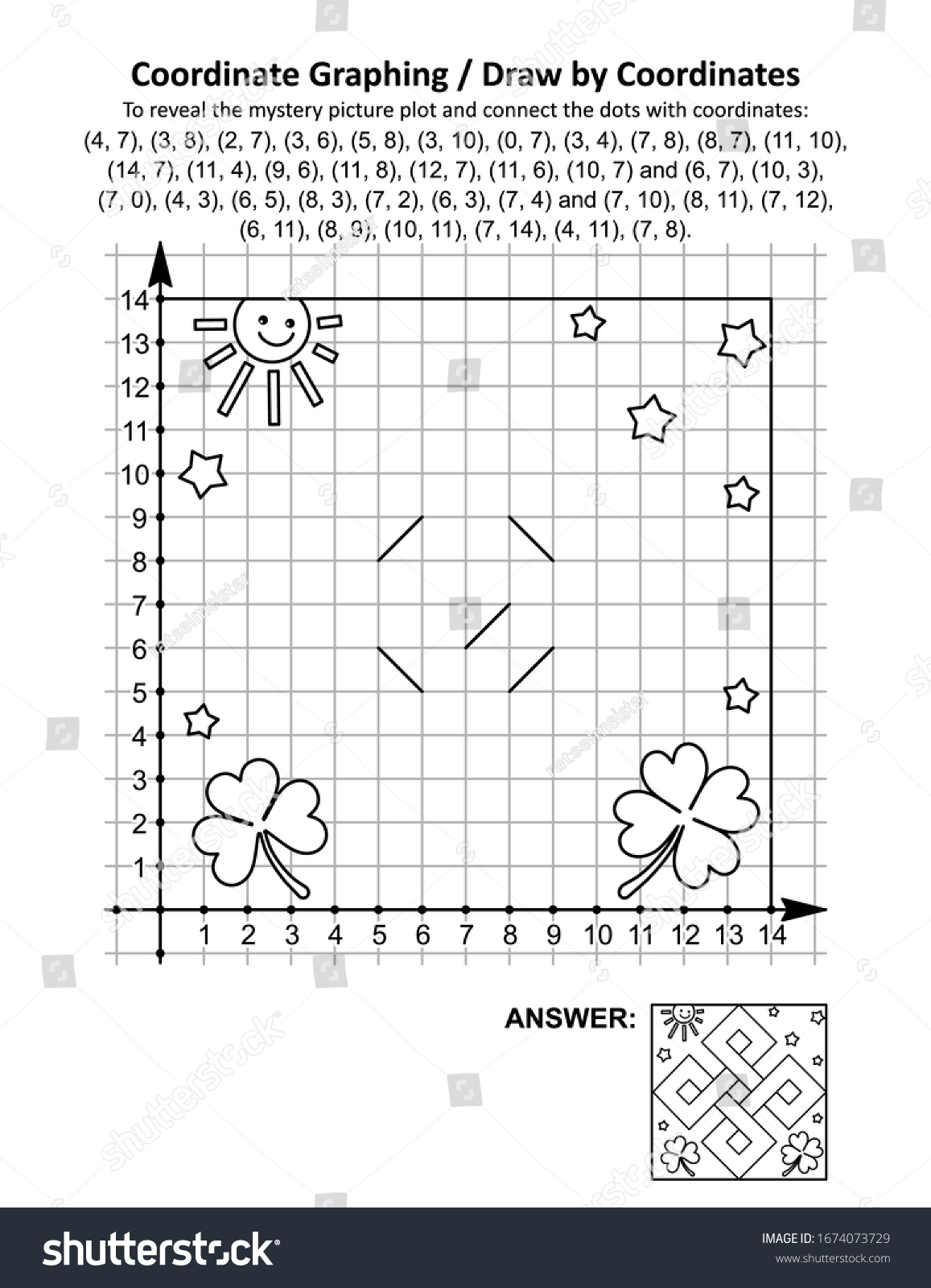 Coordinate Graphing Draw By Coordinates Math Stock Vector (Royalty Free ...