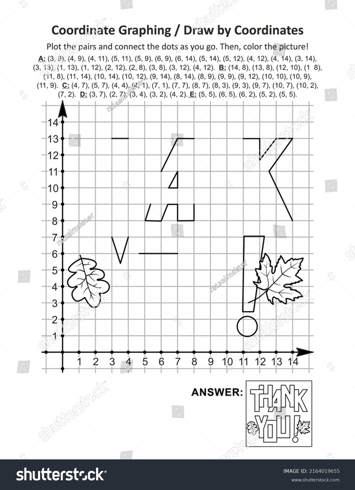 Coordinate Graphing Draw By Coordinates Math Stock Vector (royalty Free 