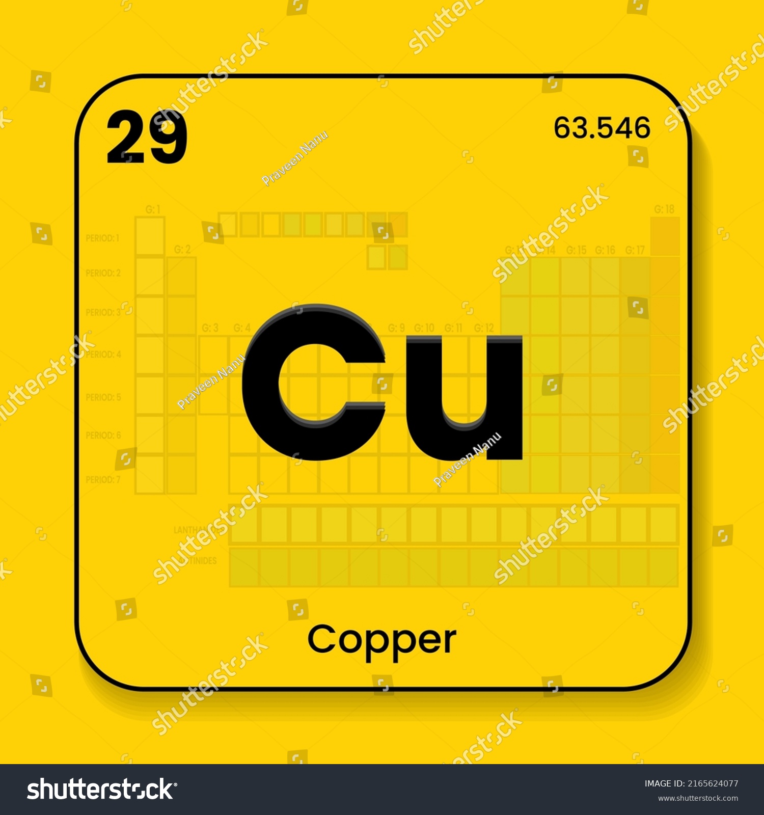 Copper Cu Periodic Table Elements Name Stock Vector Royalty Free 2165624077 Shutterstock 9322