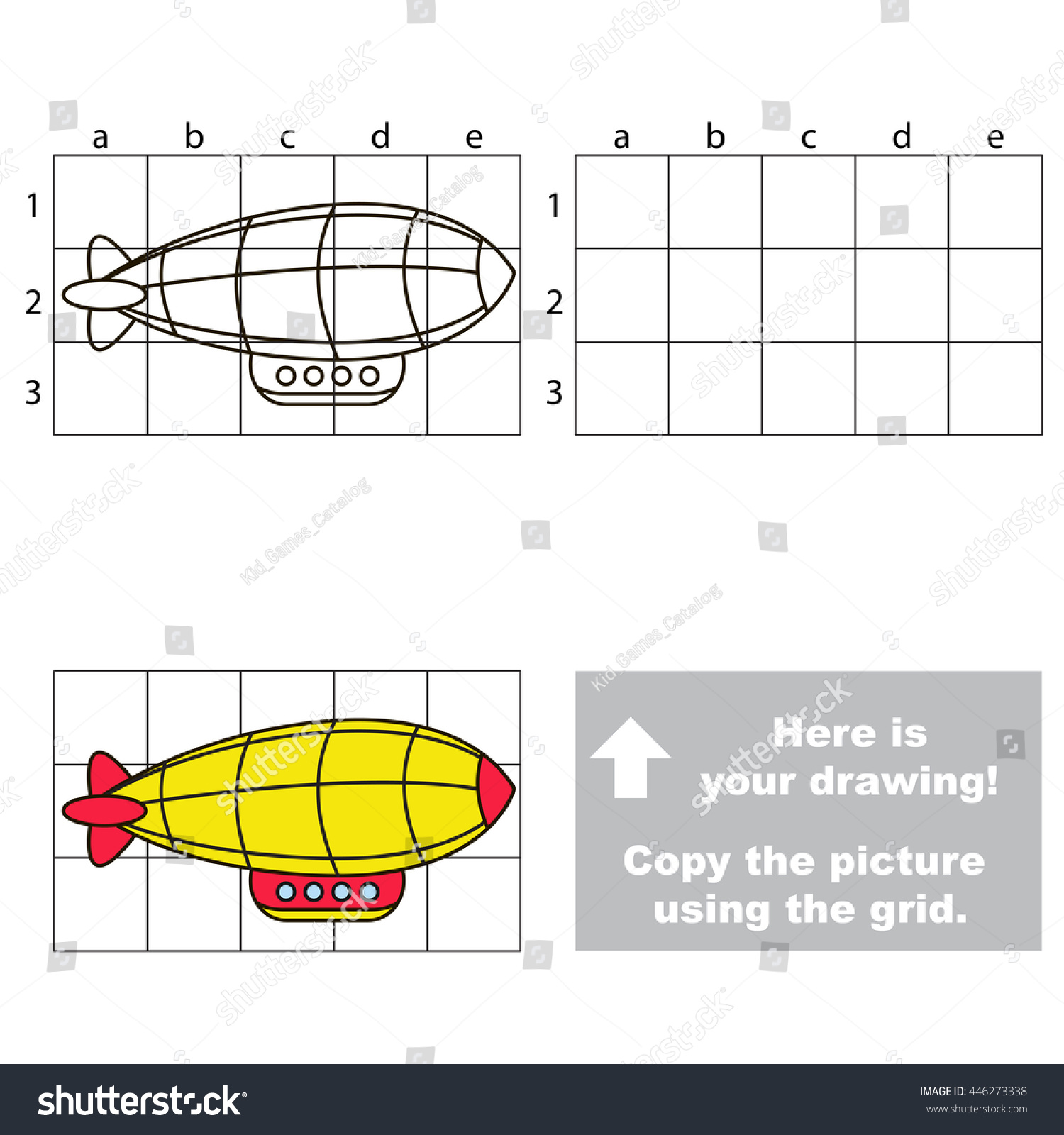 Copy Picture Using Grid Lines Easy Stock Vector Royalty