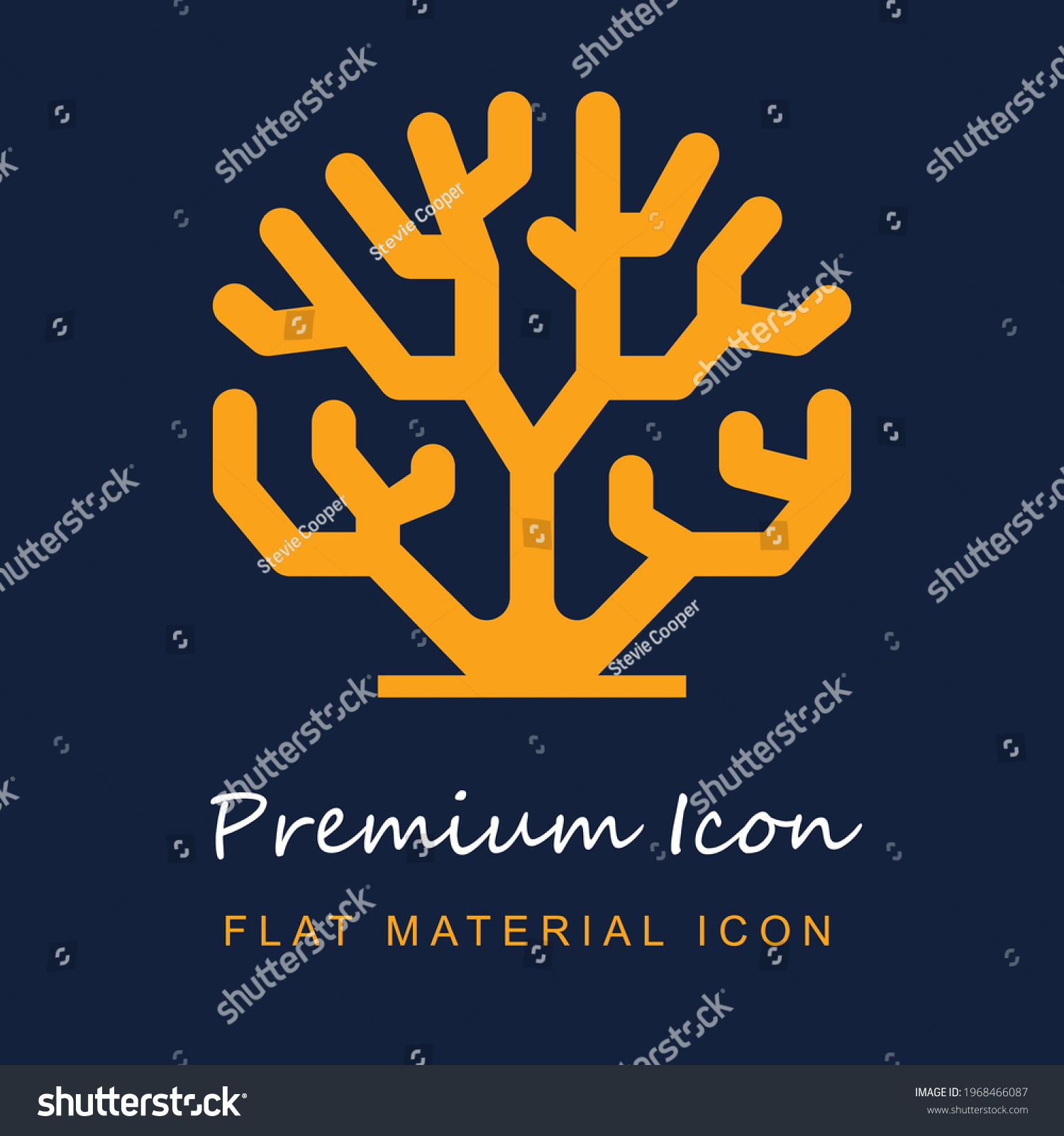 SVG of Coral premium material ui ux isolated vector icon in navy blue and orange colors svg