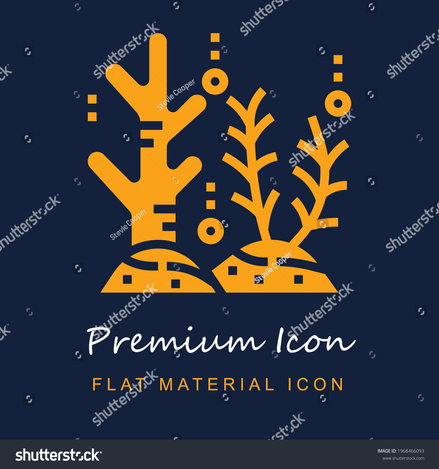 SVG of Coral premium material ui ux isolated vector icon in navy blue and orange colors svg