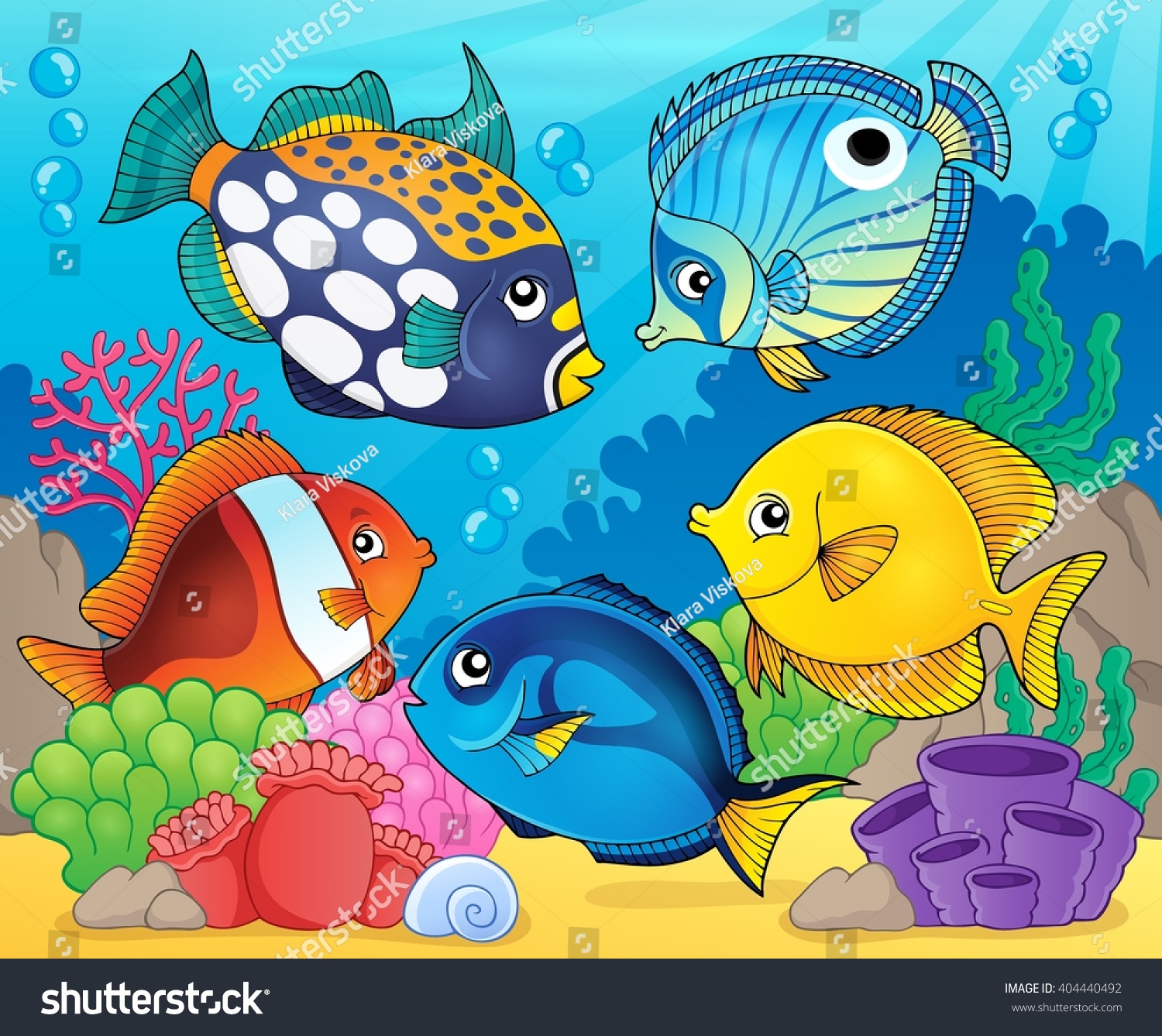 Coral Reef Fish Theme Image 8 Stock Vector (Royalty Free) 404440492 ...