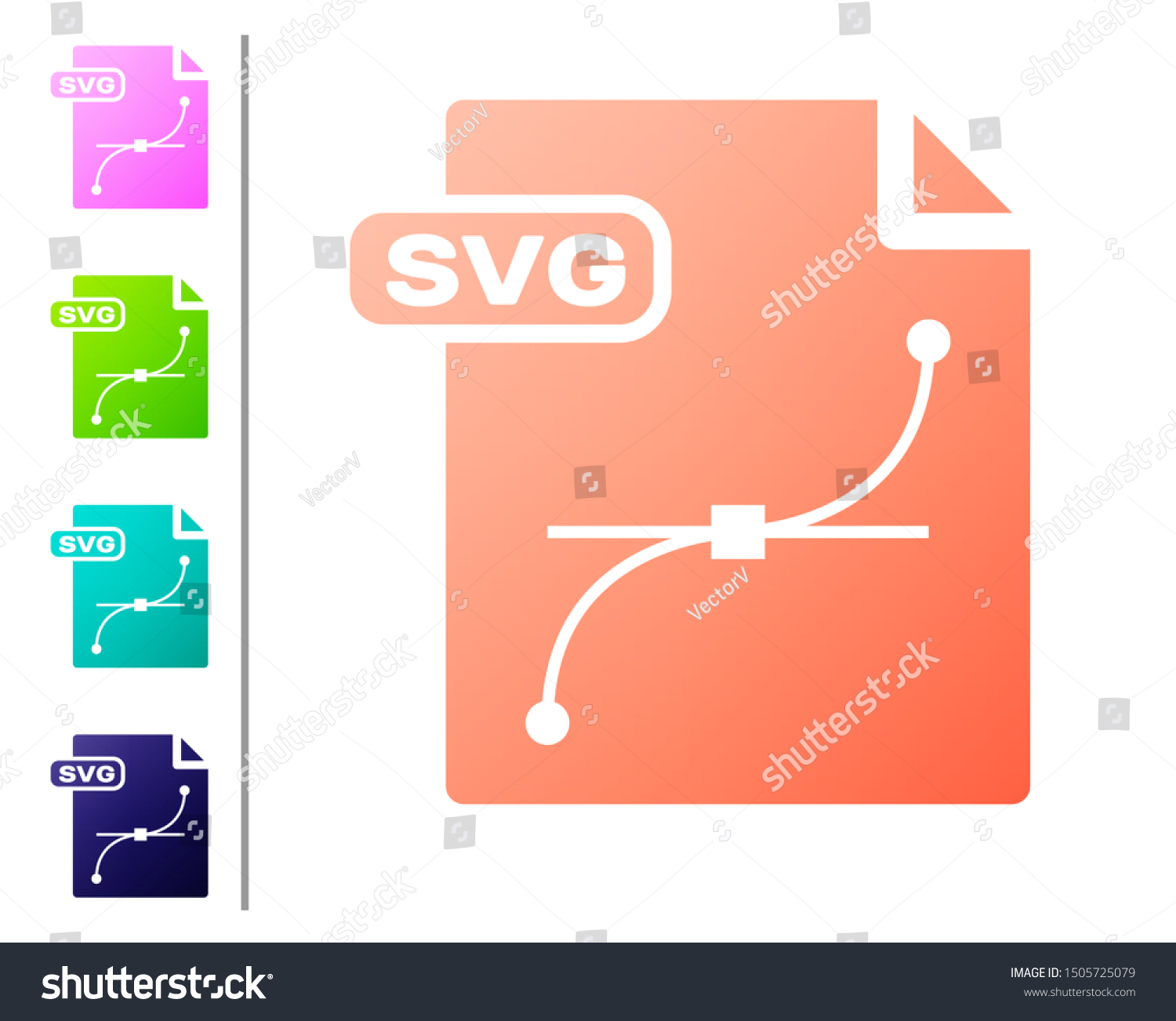 SVG of Coral SVG file document. Download svg button icon isolated on white background. SVG file symbol. Set color icons. Vector Illustration svg