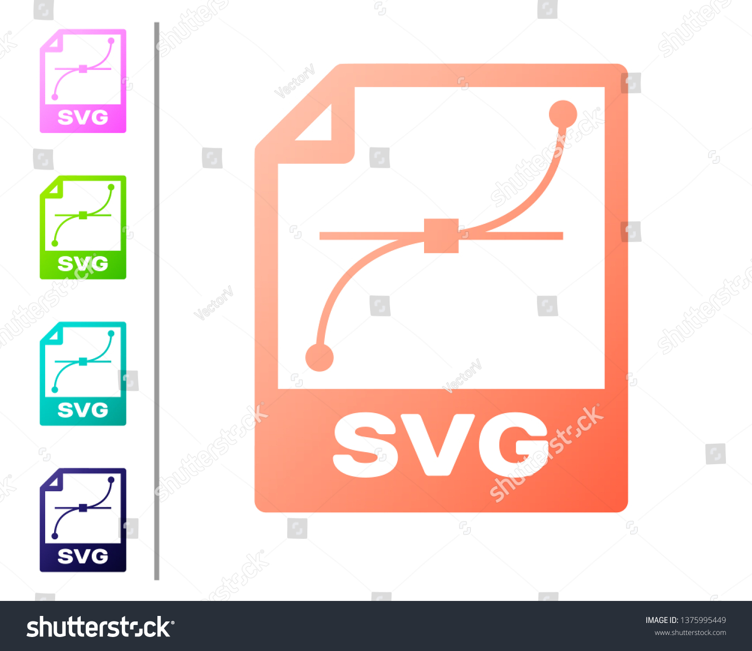 SVG of Coral SVG file document icon. Download svg button icon isolated on white background. SVG file symbol. Set color icons. Vector Illustration svg