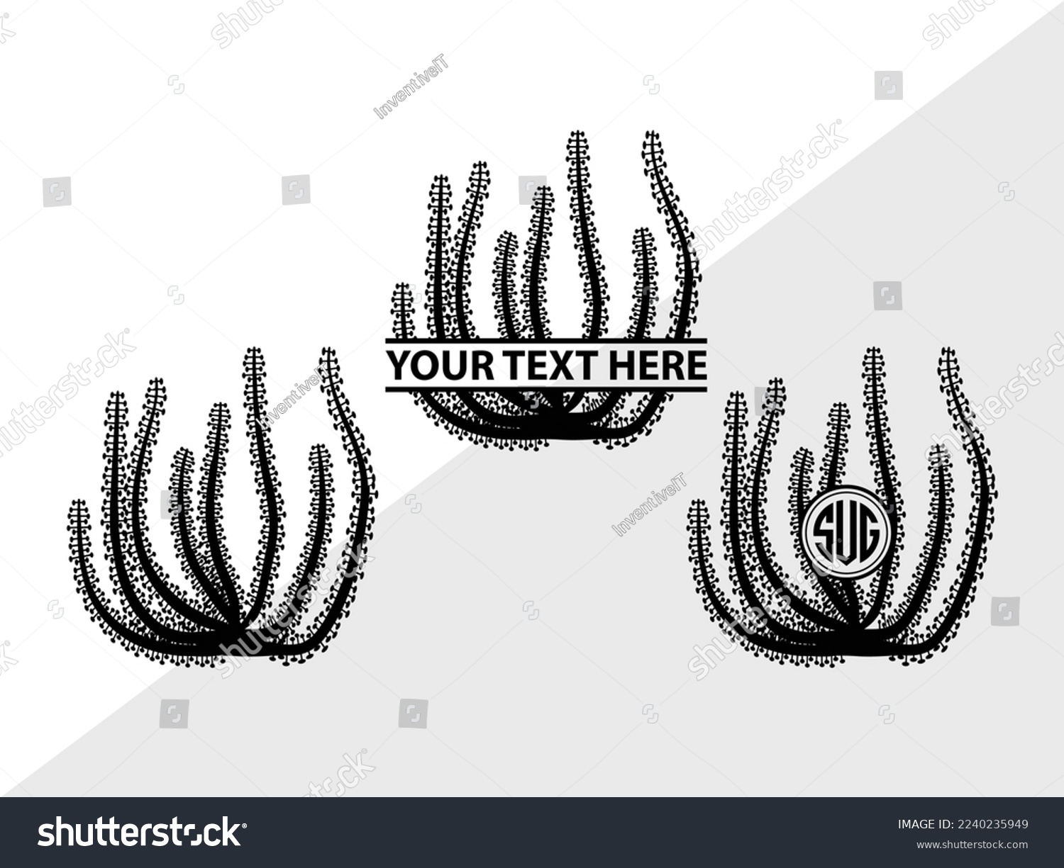 SVG of Corals Monogram Vector Illustration Silhouette svg