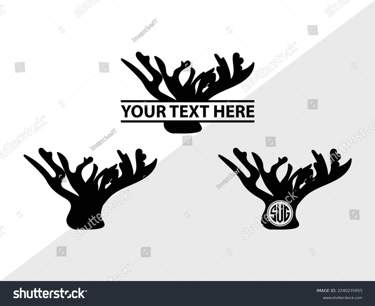 SVG of Corals Monogram Vector Illustration Silhouette svg