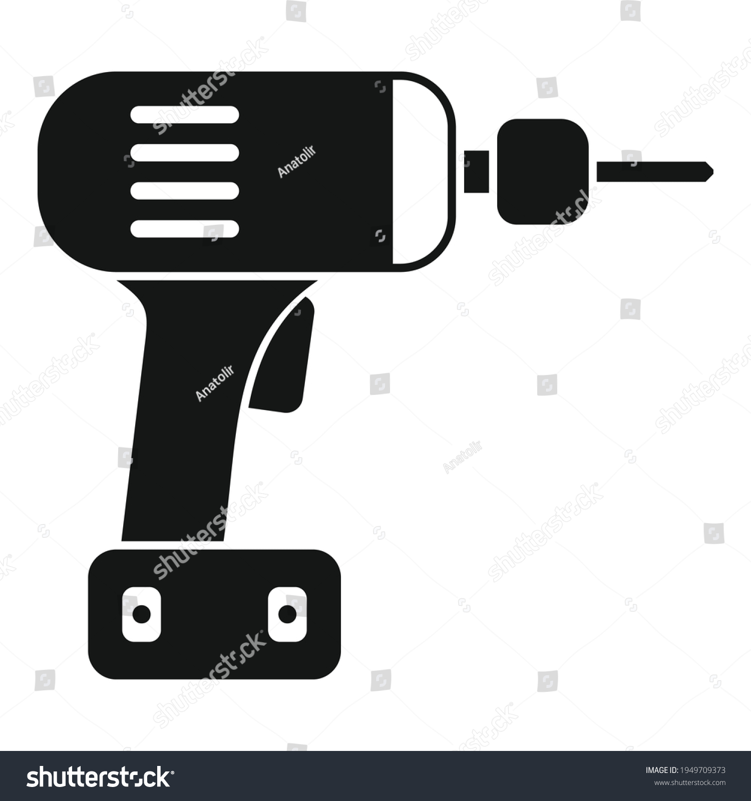 Cordless Drill Icon Simple Illustration Cordless Stock Vector Royalty