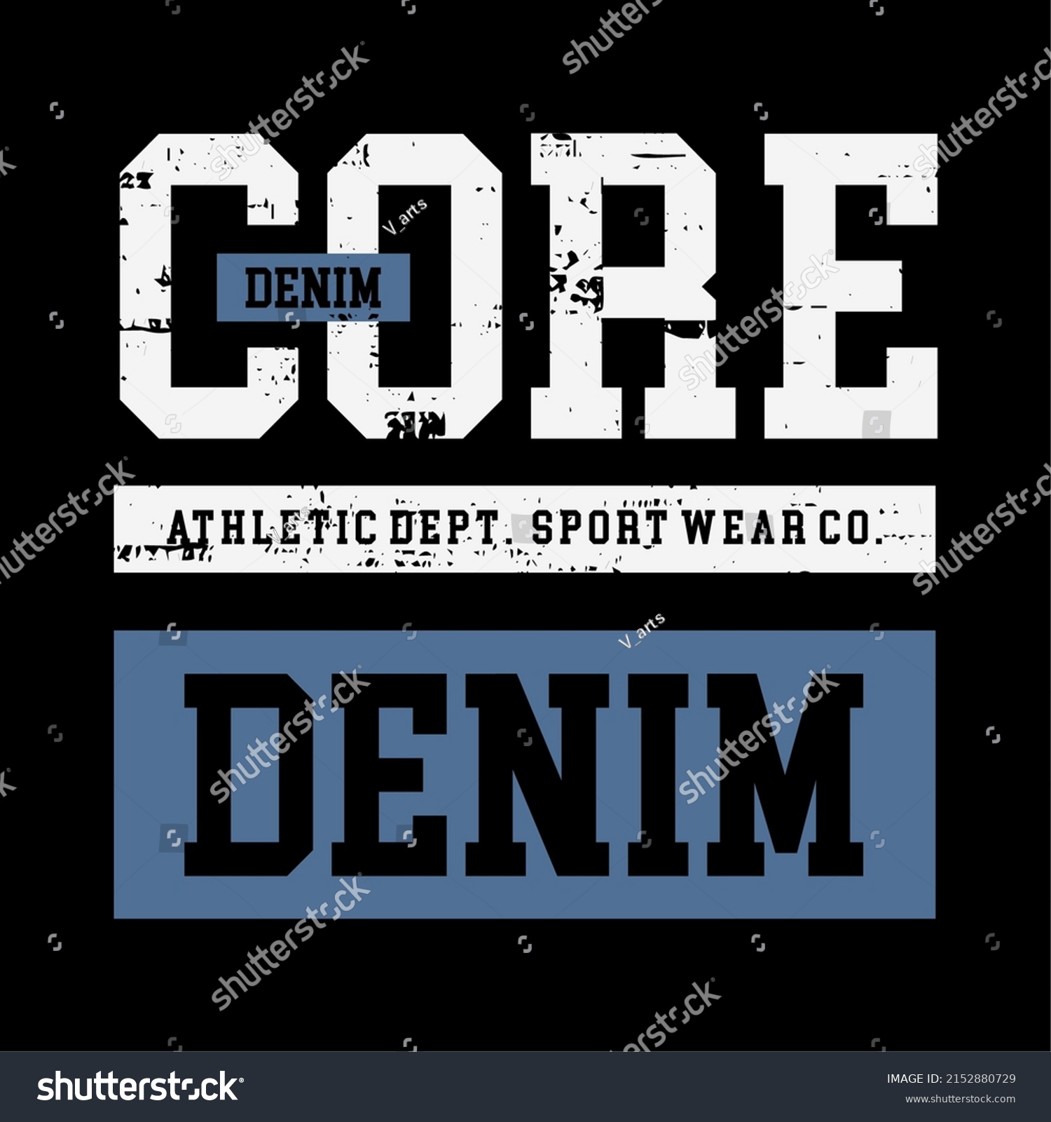 Core Denim Typography Tee Shirt Design Stock Vector (Royalty Free ...