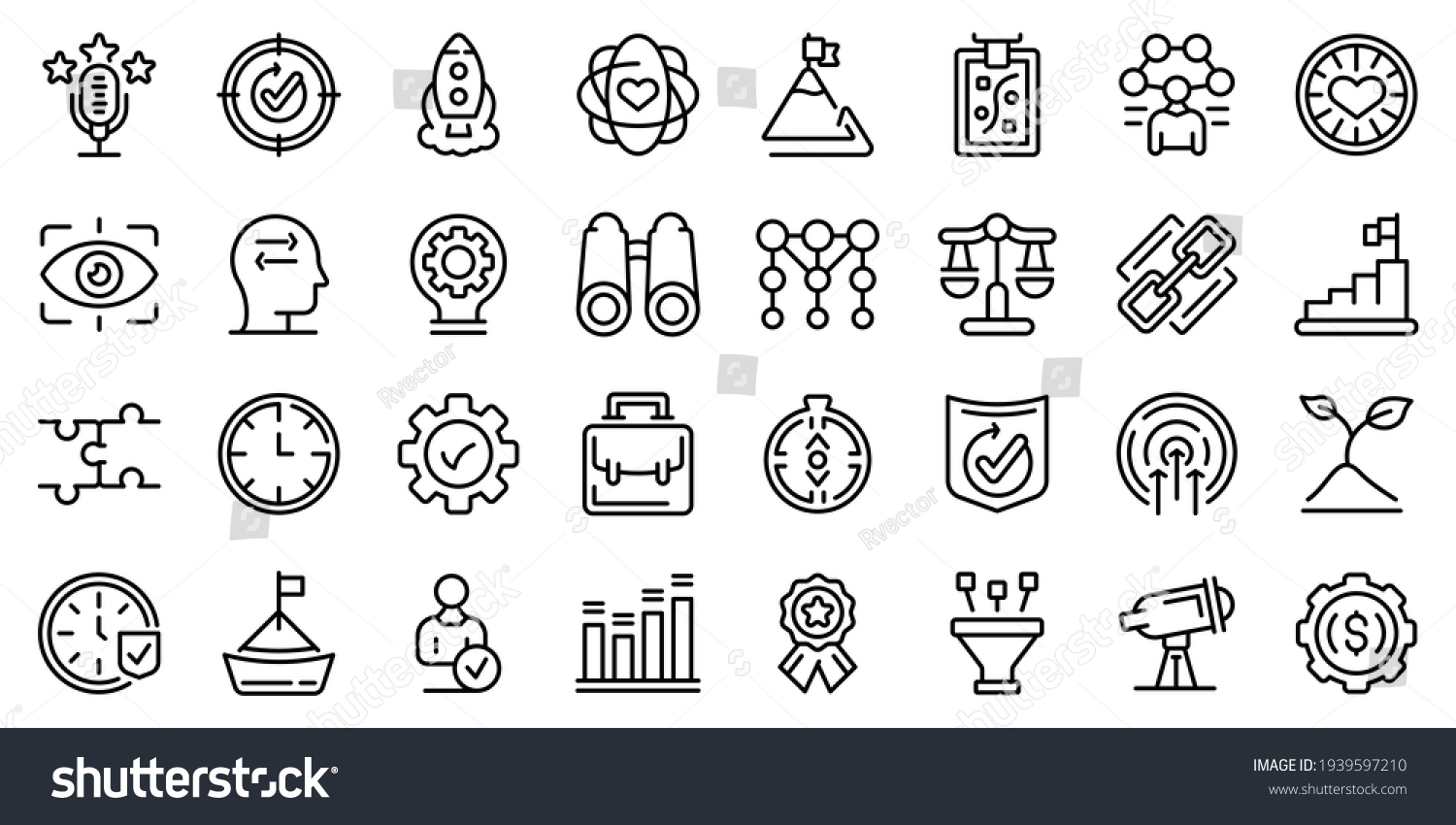 Core Values Icons Set Outline Set Stock Vector (Royalty Free ...