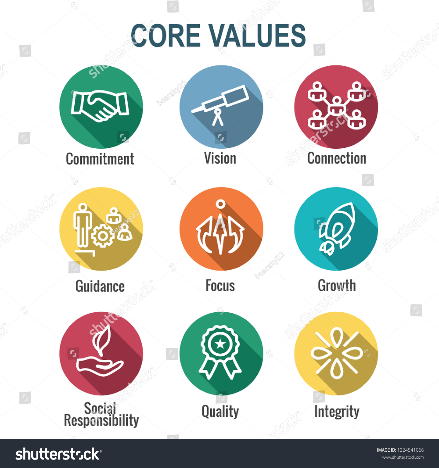 Core Values Outline Line Icon Conveying Stock Vector (Royalty Free ...