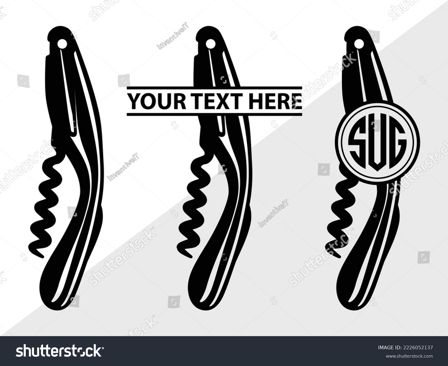 SVG of Corkscrew Monogram Printable Vector Illustration svg