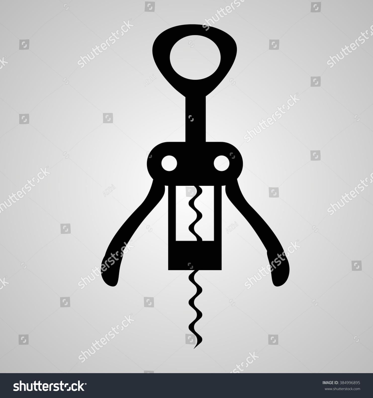 Corkscrew Vector Black Stock Vector (royalty Free) 384996895