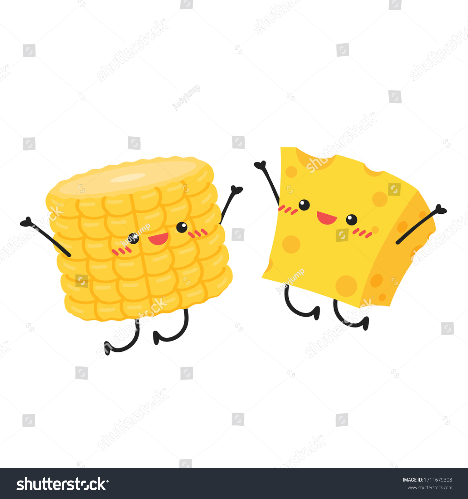 SVG of Corn and Cheese vector. Corn and Cheese character design. Corn on white background. svg