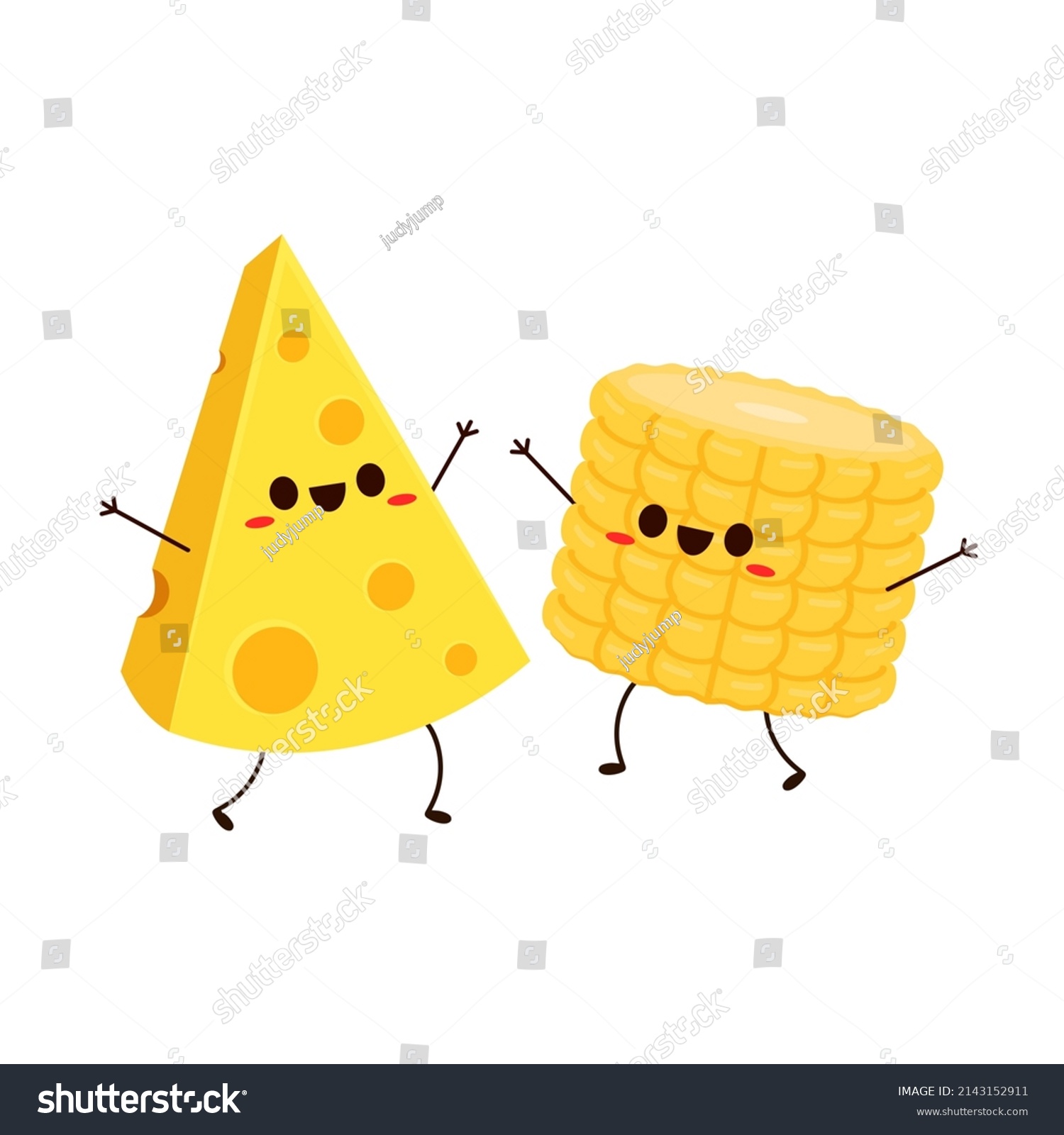 SVG of Corn and Cheese vector. Corn and Cheese character design. Corn on white background. svg