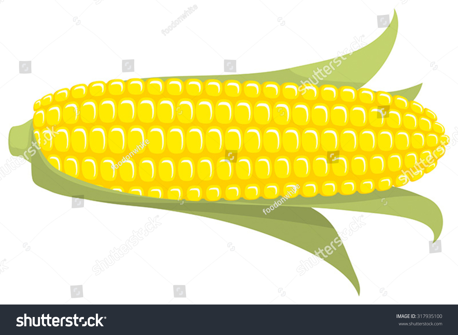 Download Corn On Cob Sweetcorn Leaves On Stock Vector 317935100 ...