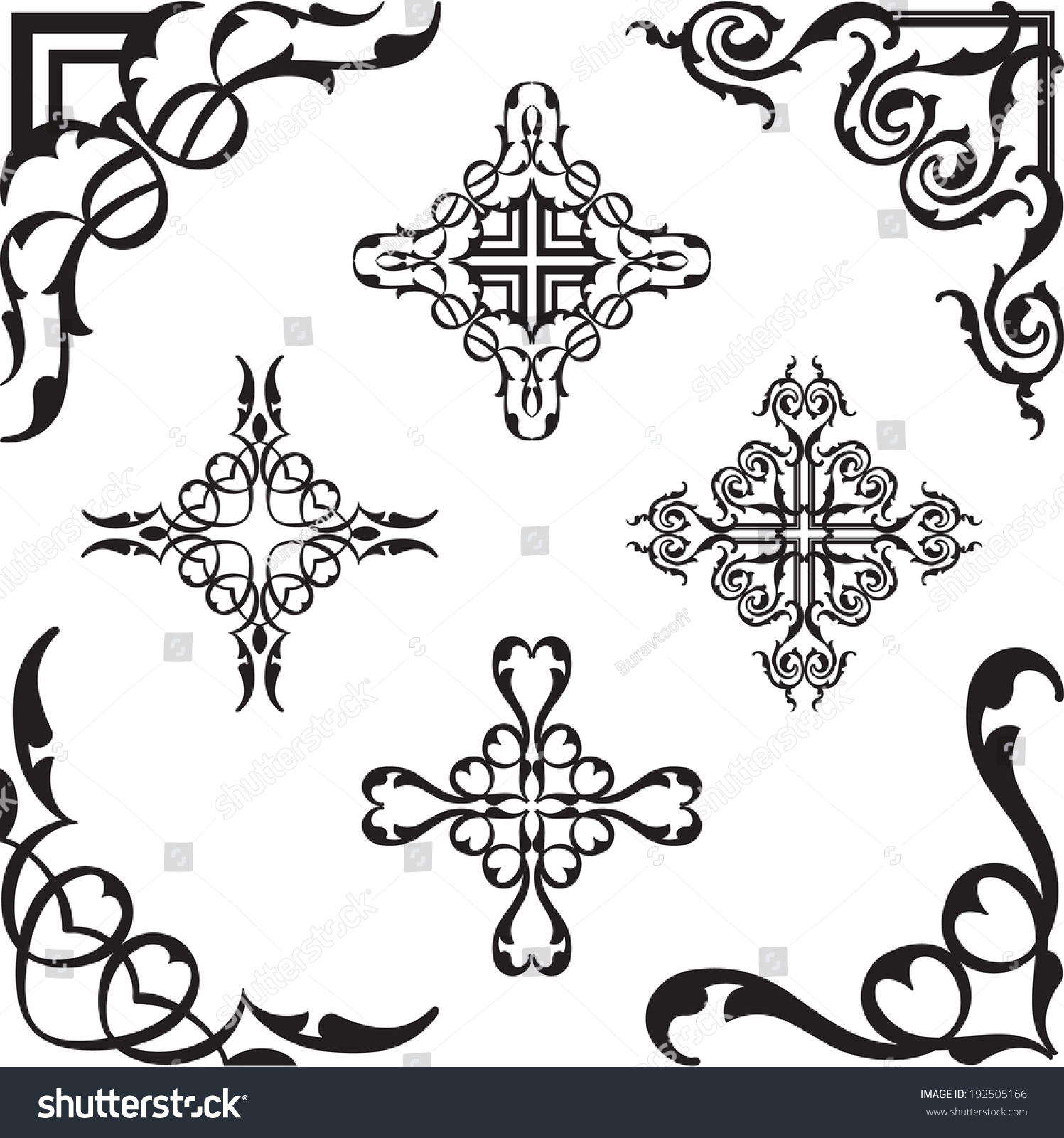 Corner Classic Set On White Stock Vector 192505166 - Shutterstock