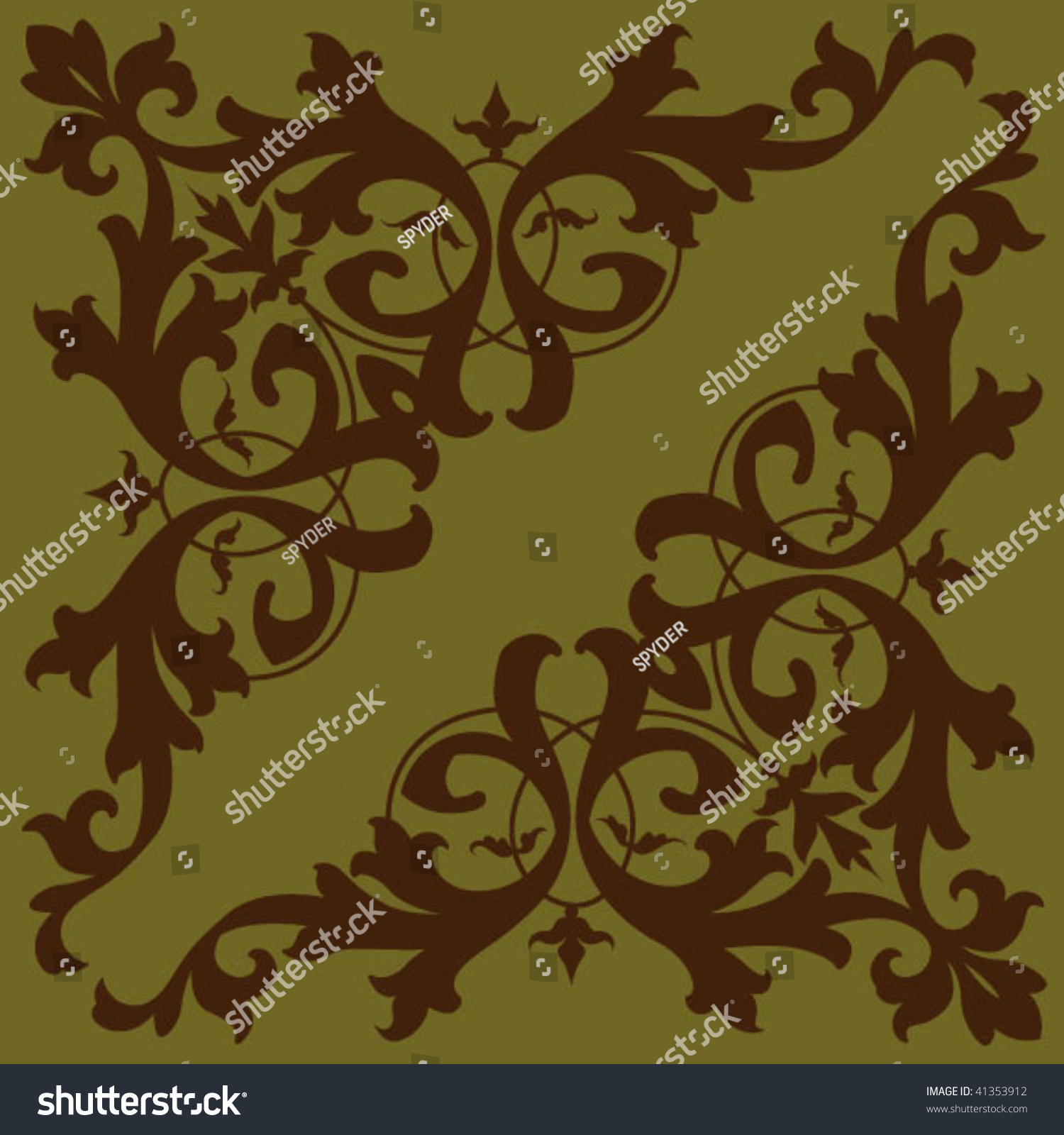 Corner Flourish Silhouette Stock Vector Royalty Free 41353912