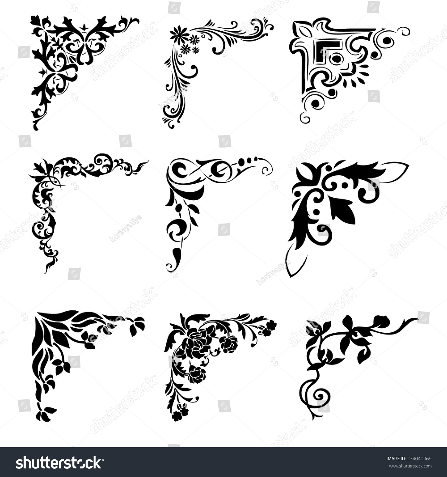 Corner Stencil Stock Vector 274040069 - Shutterstock