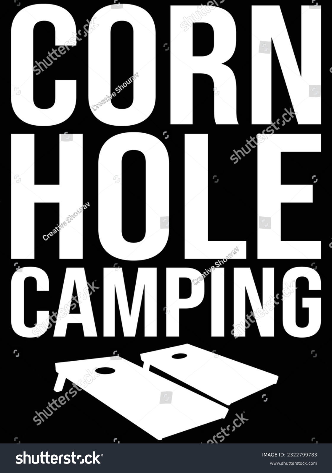 SVG of Cornhole camping vector art design, eps file. design file for t-shirt. SVG, EPS cuttable design file svg