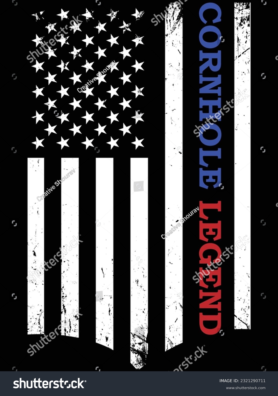 SVG of Cornhole legend American flag vector art design, eps file. design file for t-shirt. SVG, EPS cuttable design file svg