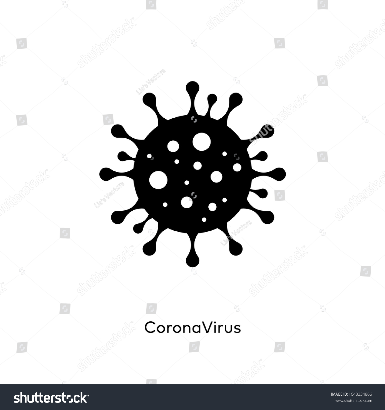 Coronavirus Bacteria Cell Icon 2019ncov Covid2019 Stock Vector (Royalty ...