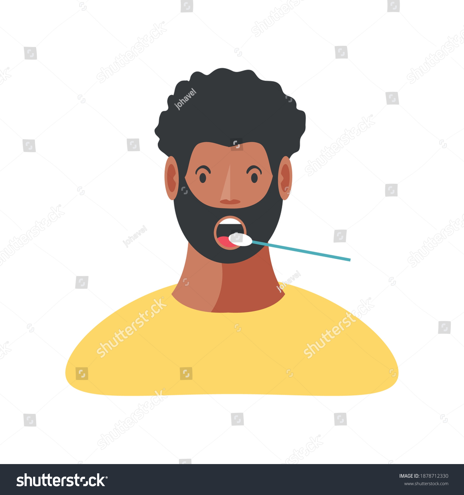 Coronavirus Covid 19 Man Swab Mouth Stock Vector (Royalty Free ...