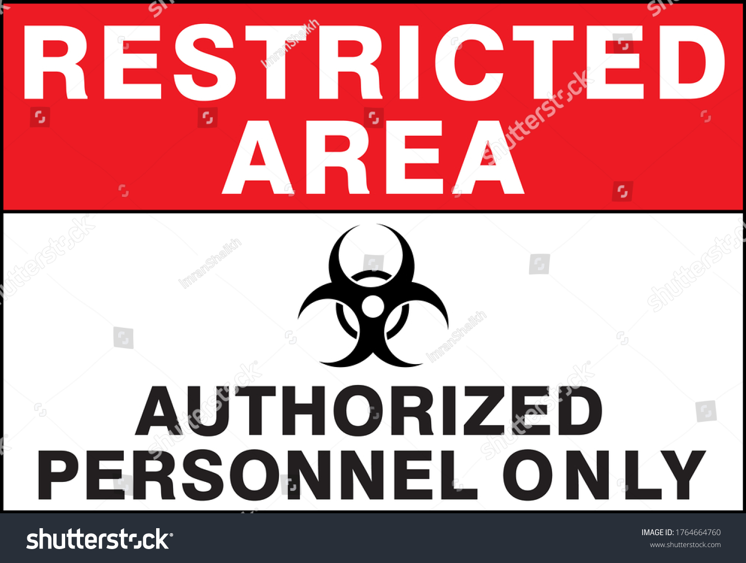 Coronavirus Covid19 Safety Sign Restricted Area Stock Vector (Royalty ...