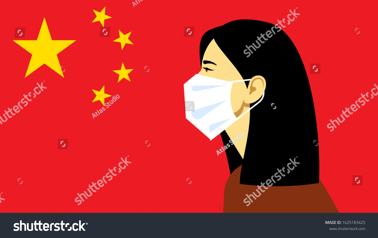 Coronavirus China Novel Coronavirus 2019ncov Woman Stock Vector