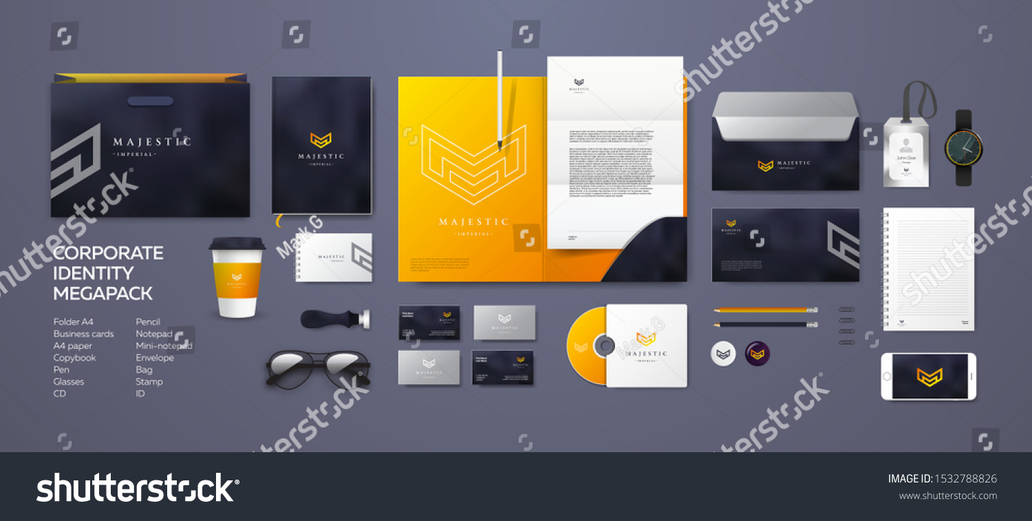 Download Corporate Branding Identity Design Stationery Mockup Stock Vector Royalty Free 1532788826