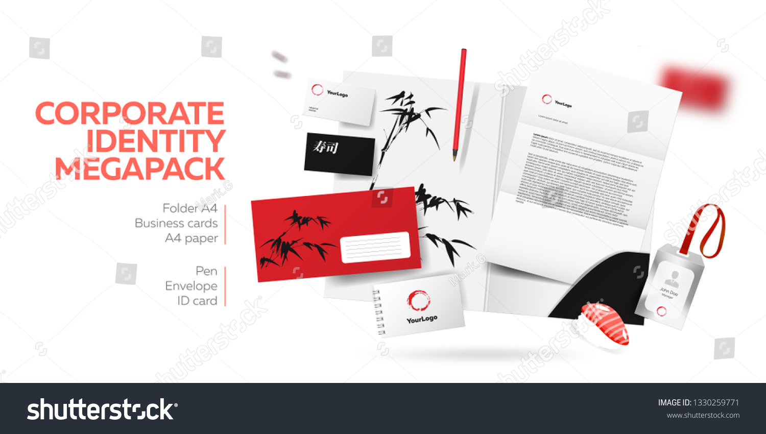 Download Corporate Branding Identity Design Stationery Mockup Stock Vector Royalty Free 1330259771 PSD Mockup Templates