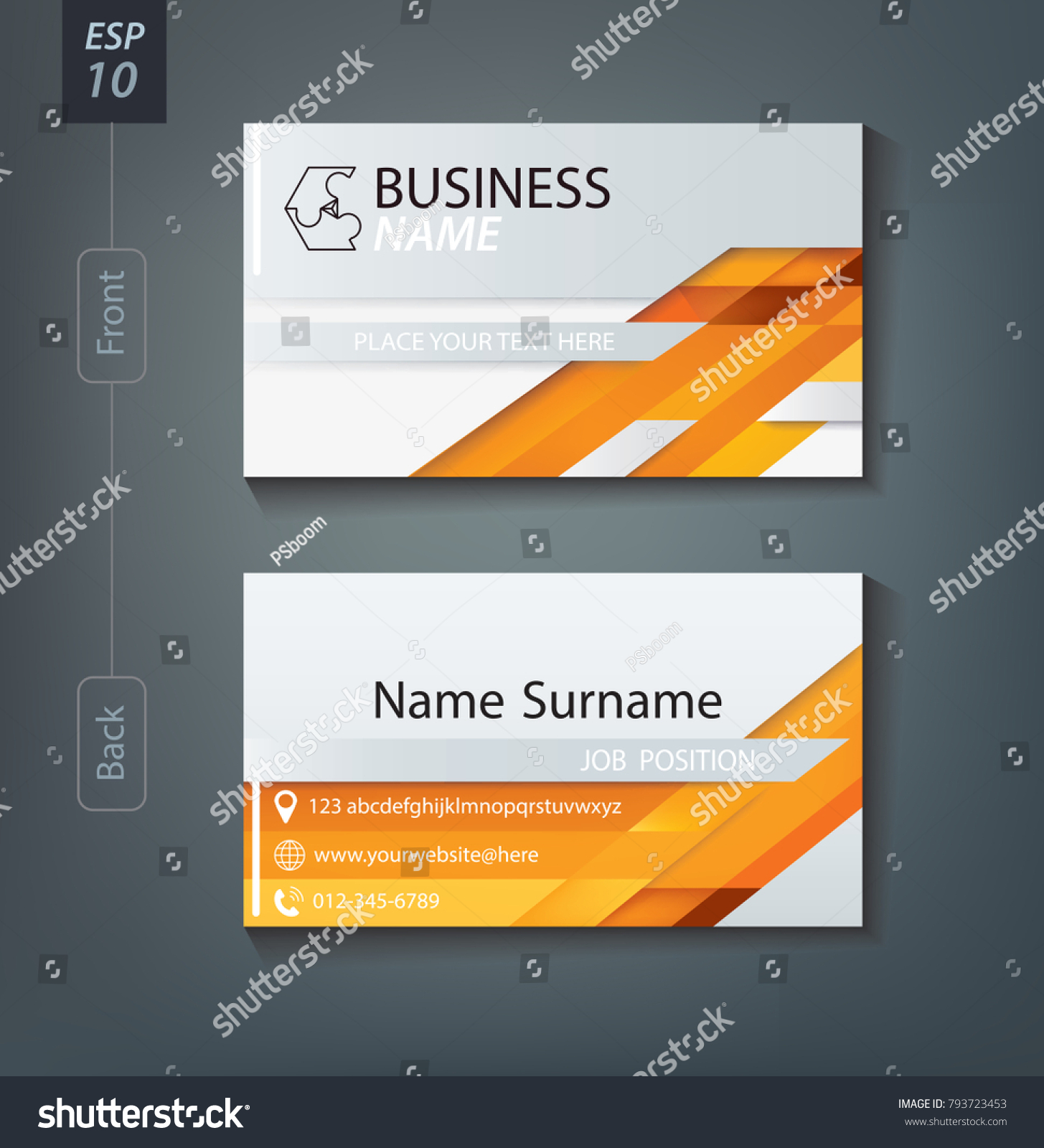 Corporate Business Card Personal Name Card Stock Vector Royalty Free