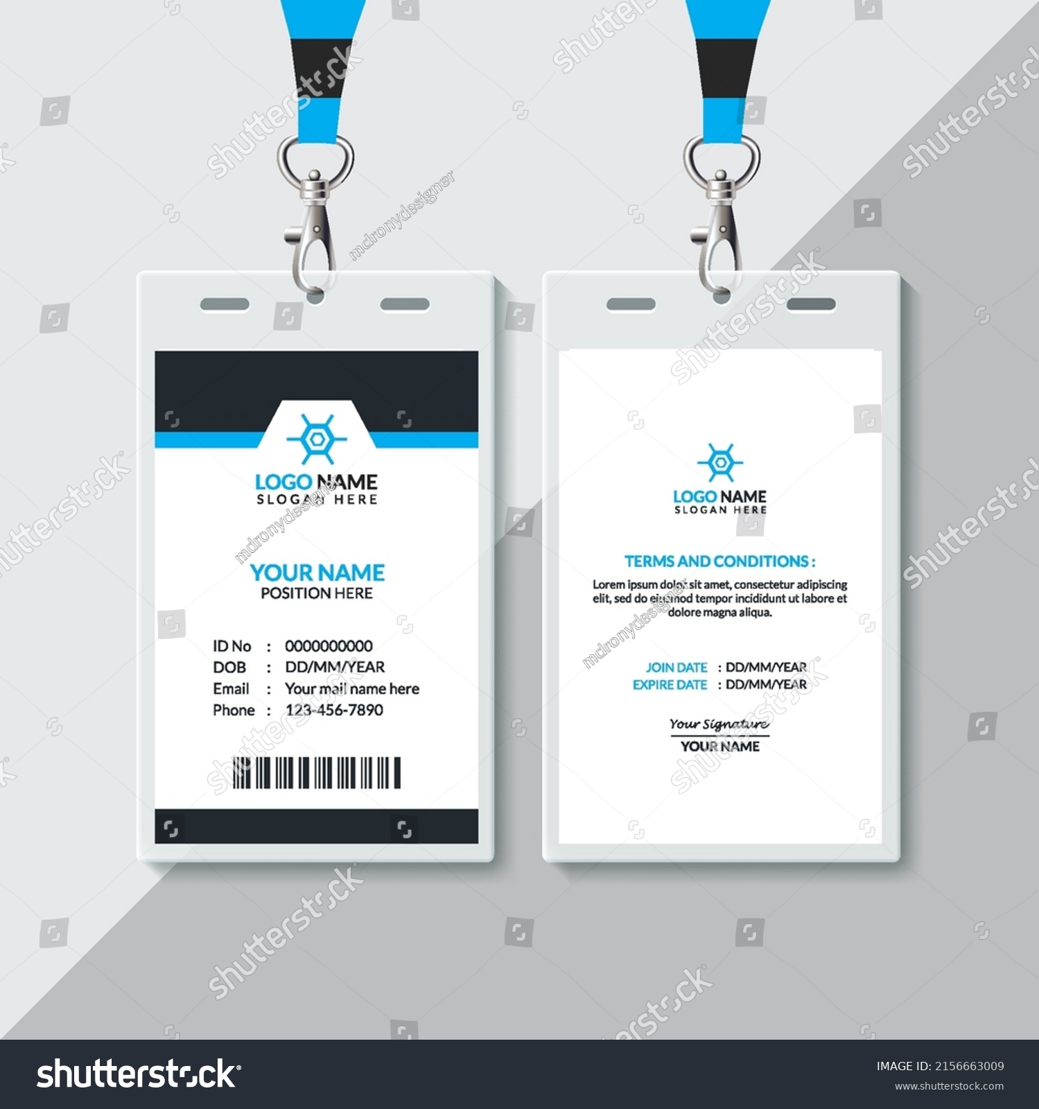 Corporate Id Card Design Template Stock Vector (Royalty Free ...